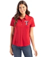Texas Rangers Cutter & Buck Coastline Epic Comfort Recycled Womens Polo Cardinal Red Front