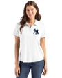 New York Yankees Cutter & Buck Coastline Epic Comfort Recycled Womens Polo White Front