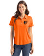 Baltimore Orioles Cutter & Buck Coastline Epic Comfort Recycled Womens Polo College Orange Front
