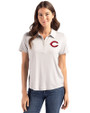 Cincinnati Reds Cutter & Buck Coastline Epic Comfort Recycled Womens Polo CONCRETE Front