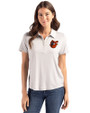 Baltimore Orioles Cooperstown Cutter & Buck Coastline Recycled Double Peached Womens Polo CONCRETE Front