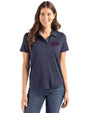 Minnesota Twins Cooperstown Cutter & Buck Coastline Epic Comfort Recycled Womens Polo Navy Blue Front