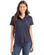 Auburn Tigers College Vault Cutter & Buck Coastline Epic Comfort Recycled Womens Polo Navy Blue Front