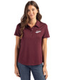 New Mexico State Aggies College Vault Cutter & Buck Coastline Epic Comfort Recycled Womens Polo Bordeaux Front