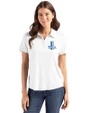 Detroit Lions Historic Cutter & Buck Coastline Epic Comfort Recycled Womens Polo White Front