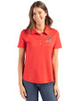 Atlanta Braves Stars & Stripes Cutter & Buck Coastline Epic Comfort Recycled Womens Polo Red Front