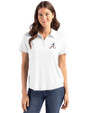 Atlanta Braves Stars & Stripes Cutter & Buck Coastline Epic Comfort Recycled Womens Polo White Front