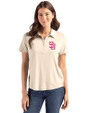 San Diego Padres City Connect Cutter & Buck Coastline Epic Comfort Recycled Womens Polo Wheat Front
