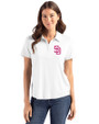 San Diego Padres City Connect Cutter & Buck Coastline Epic Comfort Recycled Womens Polo White Front