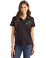 Tulane Green Wave Cutter & Buck Coastline Epic Comfort Recycled Womens Polo Black Front