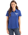 SMU Mustangs Cutter & Buck Coastline Epic Comfort Recycled Womens Polo Tour Blue Front