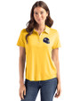Minnesota Vikings NFL Helmet Cutter & Buck Coastline Epic Comfort Recycled Womens Polo College Gold Front