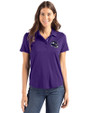 Minnesota Vikings NFL Helmet Cutter & Buck Coastline Epic Comfort Recycled Womens Polo College Purple Front