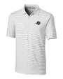 Miami Dolphins Americana Cutter & Buck Forge Pencil Stripe Stretch Mens Polo White Mannequin