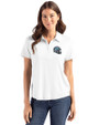 Detroit Lions NFL Helmet Cutter & Buck Coastline Epic Comfort Recycled Womens Polo White Front