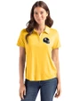 Pittsburgh Steelers NFL Helmet Cutter & Buck Coastline Epic Comfort Recycled Womens Polo College Gold Front