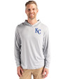 Kansas City Royals Cutter & Buck Coastline Epic Comfort Recycled Mens Hooded Shirt CONCRETE Front