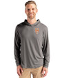 New York Mets Cutter & Buck Coastline Epic Comfort Recycled Mens Hooded Shirt Elemental Grey Front