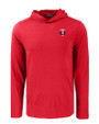 Minnesota Twins Cutter & Buck Coastline Epic Comfort Recycled Mens Hooded Shirt Cardinal Red Mannequin