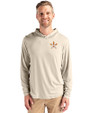 Houston Astros Cutter & Buck Coastline Epic Comfort Recycled Mens Hooded Shirt Wheat Front