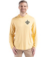 New Orleans Saints Cutter & Buck Coastline Epic Comfort Recycled Mens Hooded Shirt Desert Front
