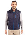 Minnesota Vikings Americana Cutter & Buck Rainier PrimaLoft® Mens Eco Insulated Full Zip Puffer Vest Dark Navy Front
