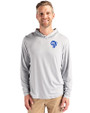 Los Angeles Rams Historic Cutter & Buck Coastline Recycled Double Peached Mens Hooded Pullover CONCRETE Front