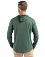 Portland State Vikings College Vault Cutter & Buck Coastline Epic Comfort Recycled Mens Hooded Shirt Hunter Green Back