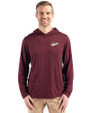 New Mexico State Aggies College Vault Cutter & Buck Coastline Epic Comfort Recycled Mens Hooded Shirt Bordeaux Front