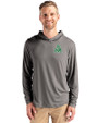 Marshall Thundering Herd College Vault Cutter & Buck Coastline Epic Comfort Recycled Mens Hooded Shirt Elemental Grey Front