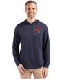 Portland Sea Dogs Cutter & Buck Coastline Epic Comfort Recycled Mens Hooded Shirt Navy Blue Front