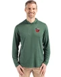 Fort Wayne TinCaps Cutter & Buck Coastline Epic Comfort Recycled Mens Hooded Shirt Hunter Green Front