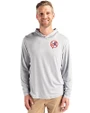 New York Yankees Cooperstown Cutter & Buck Coastline Recycled Double Peached Mens Hooded Pullover CONCRETE Front