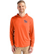 Clemson Tigers College Vault Cutter & Buck Coastline Epic Comfort Recycled Mens Hooded Shirt College Orange Front