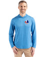 Montreal Expos Cooperstown Cutter & Buck Coastline Epic Comfort Recycled Mens Hooded Shirt Digital Front