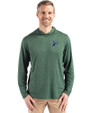 Tampa Bay Rays Cooperstown Cutter & Buck Coastline Epic Comfort Recycled Mens Hooded Shirt Hunter Green Front
