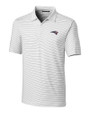 New England Patriots Americana Cutter & Buck Forge Pencil Stripe Stretch Mens Polo White Mannequin