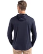 Chicago Cubs Cooperstown Cutter & Buck Coastline Epic Comfort Recycled Mens Hooded Shirt Navy Blue Back