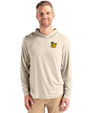Baylor Sailor Bear College Vault Cutter & Buck Coastline Epic Comfort Recycled Mens Hooded Shirt Wheat Front