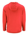 Nebraska Cornhuskers College Vault Cutter & Buck Coastline Epic Comfort Recycled Mens Hooded Shirt Red Mannequin Back