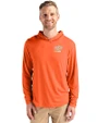 Oklahoma State Cowboys Alumni Cutter & Buck Coastline Epic Comfort Recycled Mens Hooded Shirt College Orange Front