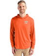 Oklahoma State Cowboys Alumni Cutter & Buck Coastline Epic Comfort Recycled Mens Hooded Shirt College Orange Front