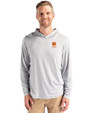 Clemson Tigers Alumni Cutter & Buck Coastline Epic Comfort Recycled Mens Hooded Shirt CONCRETE Front