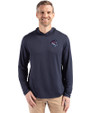 Binghamton Rumble Ponies Cutter & Buck Coastline Recycled Double Peached Mens Hooded Pullover Navy Blue Front