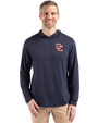 Washington Nationals Cooperstown Cutter & Buck Coastline Epic Comfort Recycled Mens Hooded Shirt Navy Blue Front