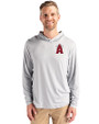 Los Angeles Angels City Connect Cutter & Buck Coastline Epic Comfort Recycled Mens Hooded Shirt CONCRETE Front