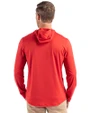 Los Angeles Angels City Connect Cutter & Buck Coastline Epic Comfort Recycled Mens Hooded Shirt Red Back