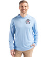 Chicago Cubs City Connect Cutter & Buck Coastline Epic Comfort Recycled Mens Hooded Shirt Atlas Light Blue Front