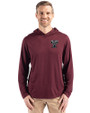 Texas A and M Aggies College Vault Cutter & Buck Coastline Epic Comfort Recycled Mens Hooded Shirt Bordeaux Front