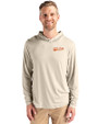 Idaho State Bengals College Vault Cutter & Buck Coastline Epic Comfort Recycled Mens Hooded Shirt Wheat Front
